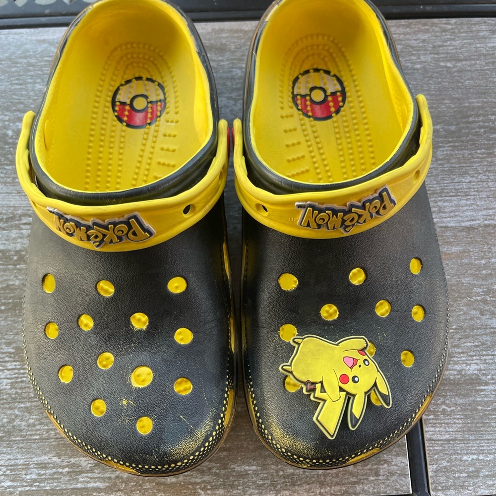 Pokemon Black and Yellow Sandals with Graphic Design